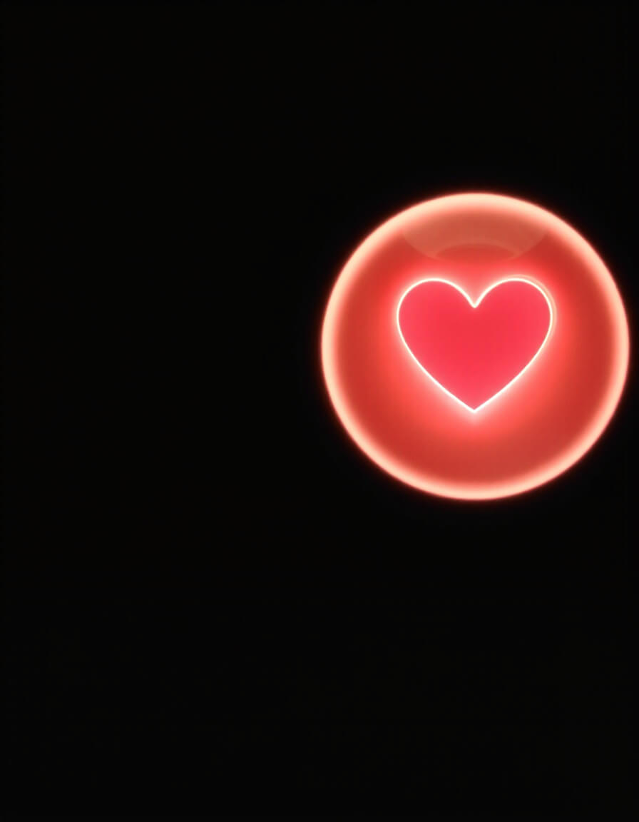 Luminous heart in the darkness, seed of love and presence