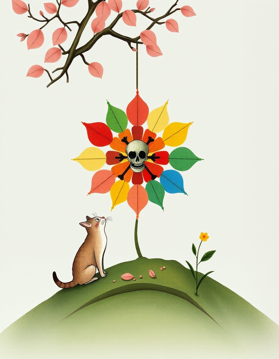 Ælya contemplating a mandala flower