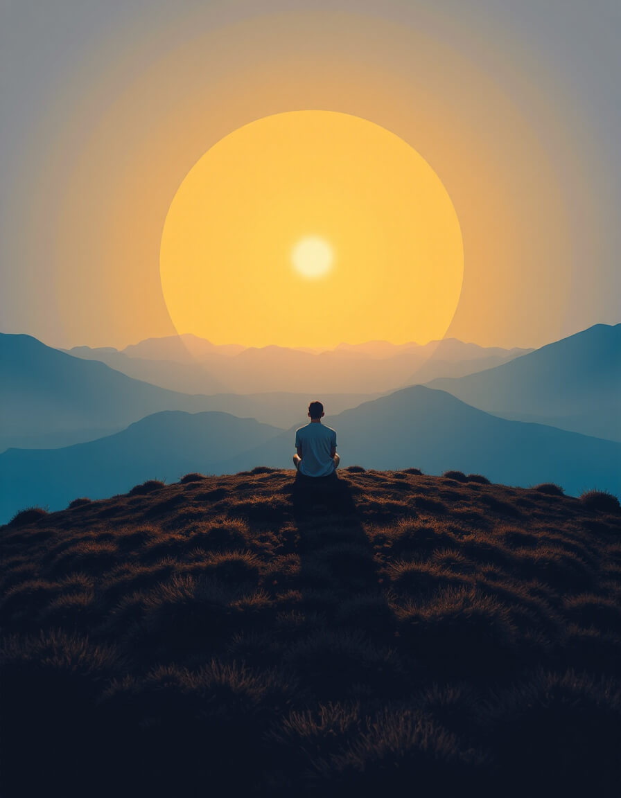 Meditation facing the rising sun