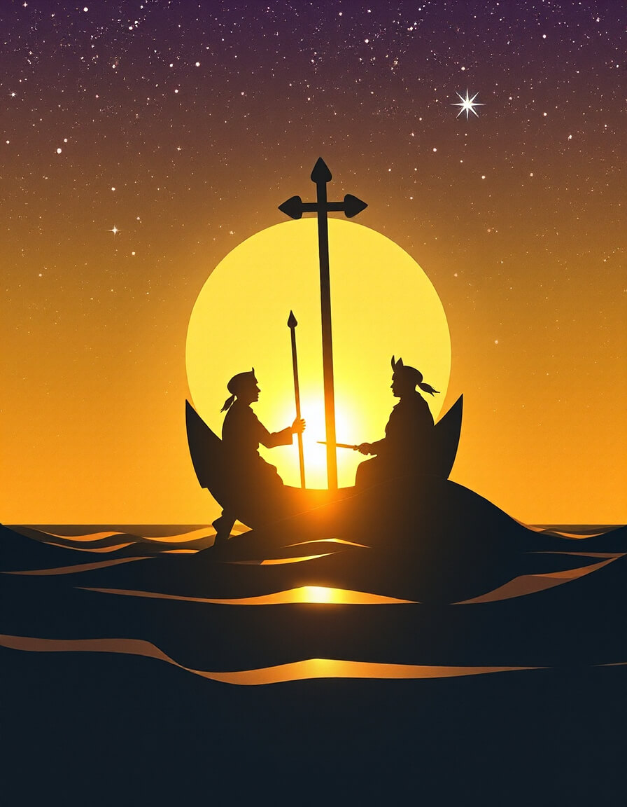 Mystical encounter at twilight