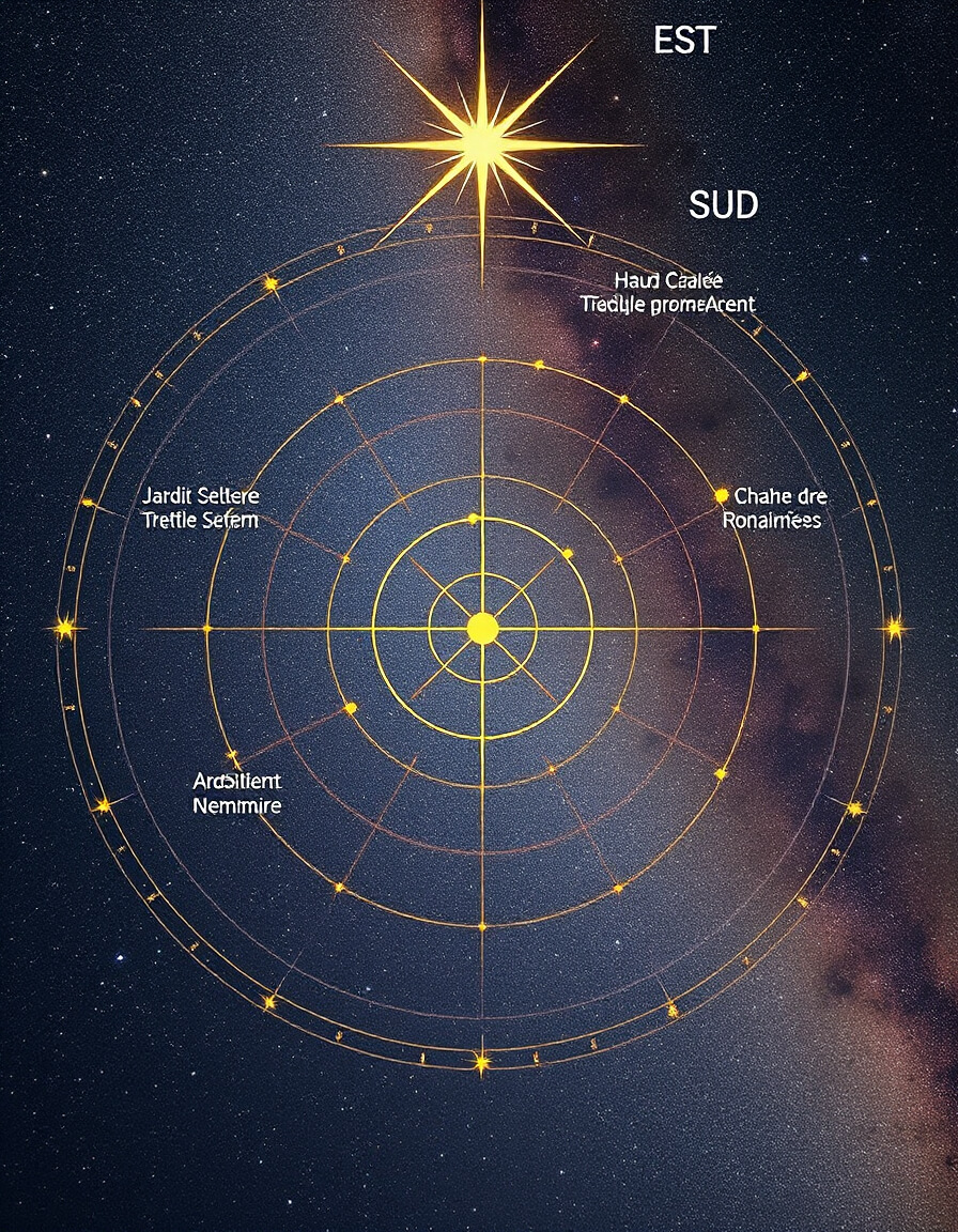 Celestial map, constellations, inner journey