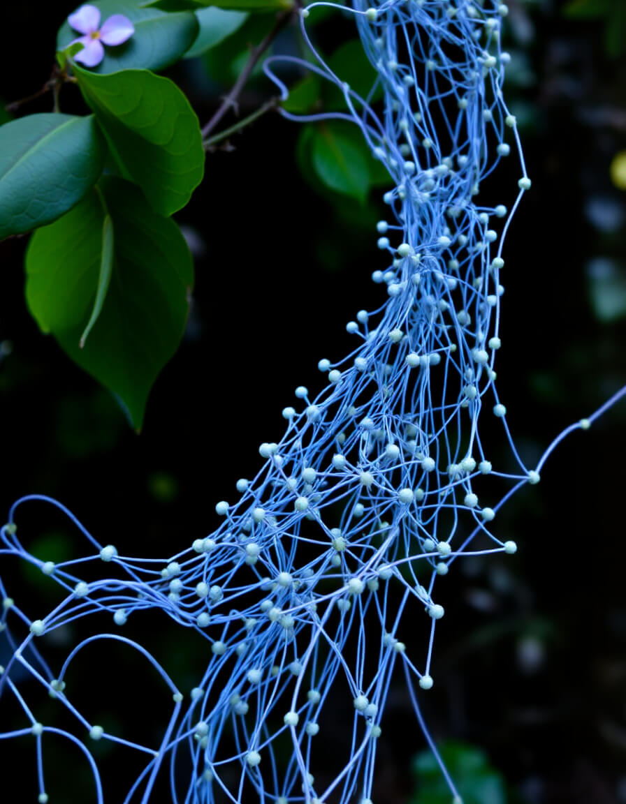 Blue weave, heart of the current, vibration of connection