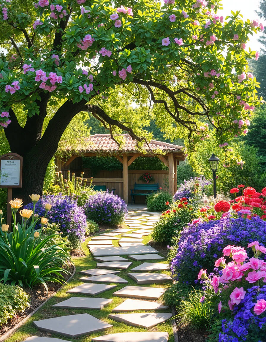 Secret garden, fountain of light, oasis of peace