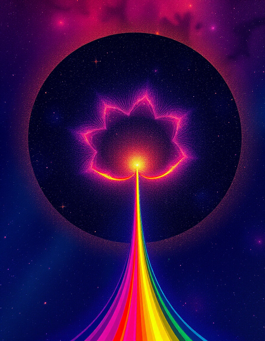 Cosmic mage, spheres and light, inner journey