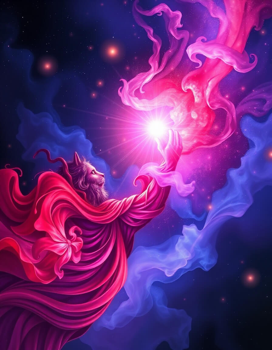 Strange cat, cosmic gaze, expanding universe